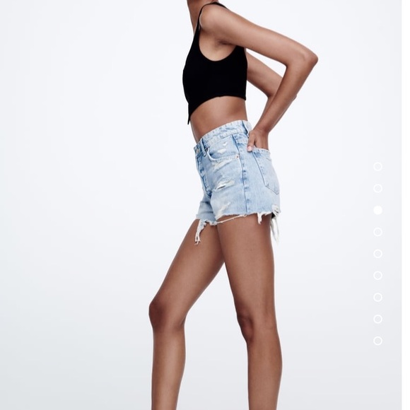 EUC Zara Trafaluc distressed denim cut-off shorts - Picture 7 of 8